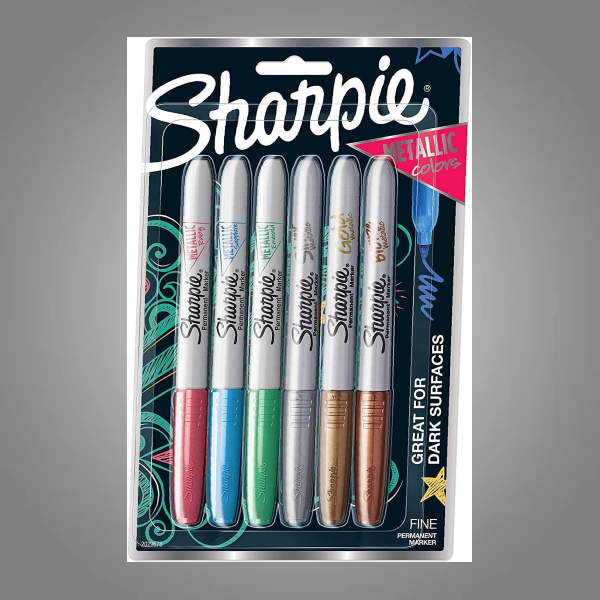 Sharpie Metallic Permanent Markers Fine Point Assorted Colors (x6